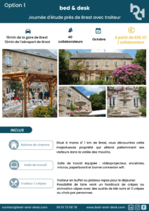 Offre bed & desk - Journée d'étude à proximité de Brest 1