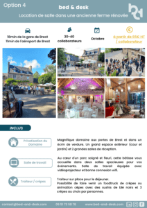 Offre bed & desk - Journée d'étude à proximité de Brest 4