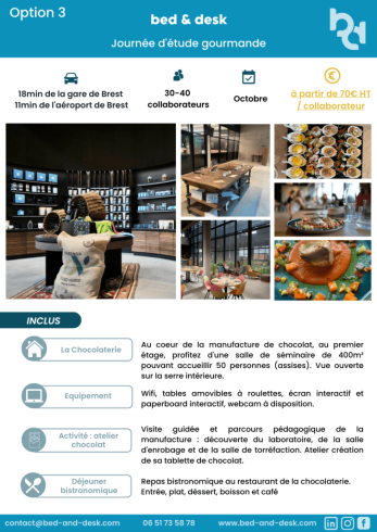 Offre bed & desk - Journée d'étude à proximité de Brest 3